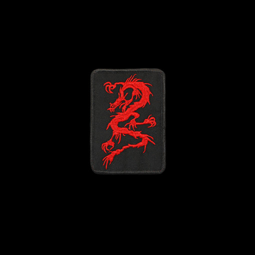 RED DRAGON ON BLACK PATCH