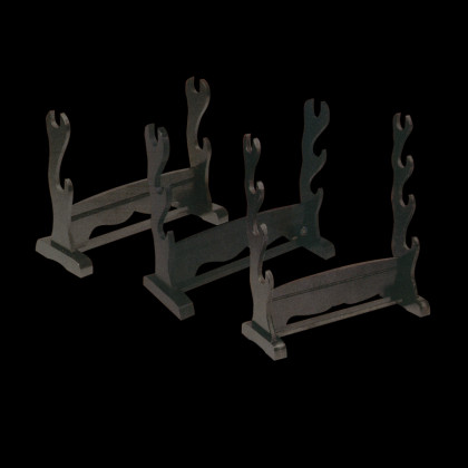 BLACK LACQUERED SWORD STANDS