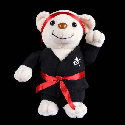 PLUSH WHITE BEAR WITH BLACK UNIFORM