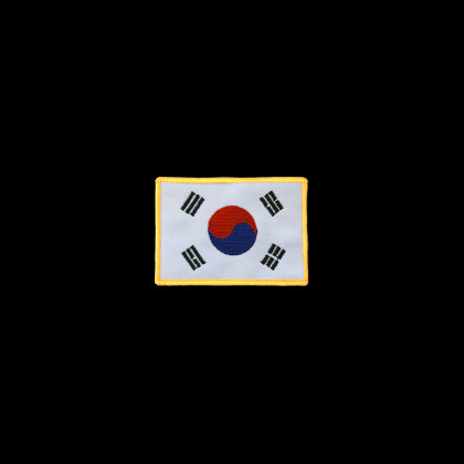 KOREA FLAG WITH GOLD FRAME PATCH
