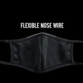 Black Cotton Face Mask - Flexible Nose Wire Mask