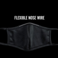 Black Cotton Face Mask - Flexible Nose Wire Mask