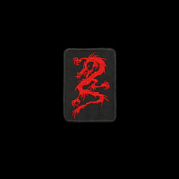 RED DRAGON ON BLACK PATCH